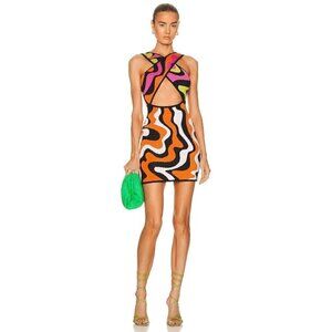 JoosTricot Cher Butterfly Dress Taffy Carrot Pear Black White Womens Size Small